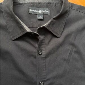 Beverly Hills Polo Club Men's Classic Black Button Down Shirt